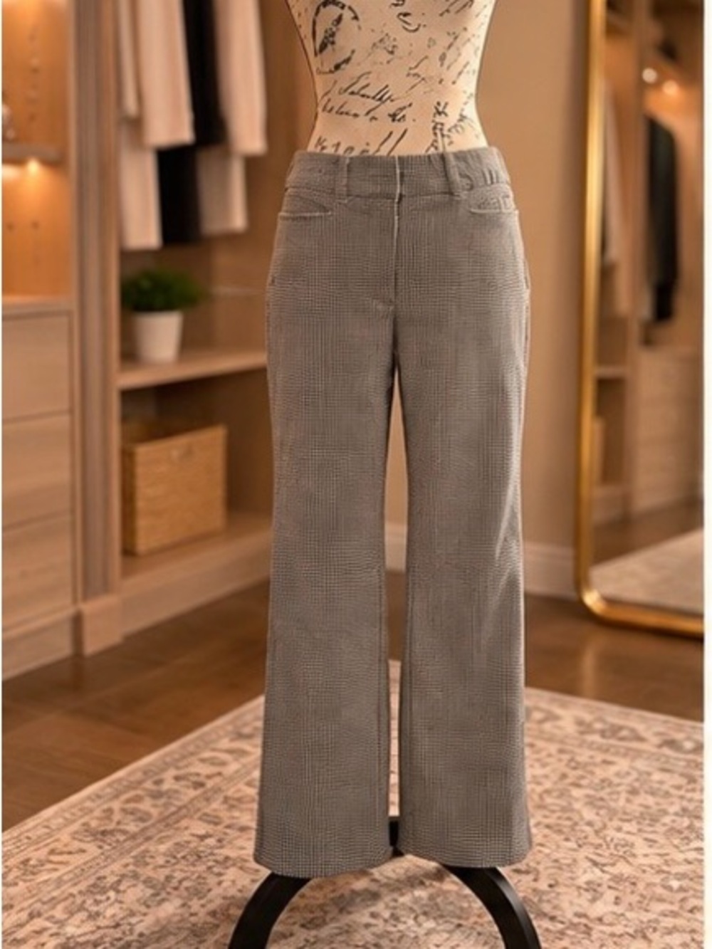Maurices Black & White Houndstooth Wide Leg Dress Pants – Medium Regular